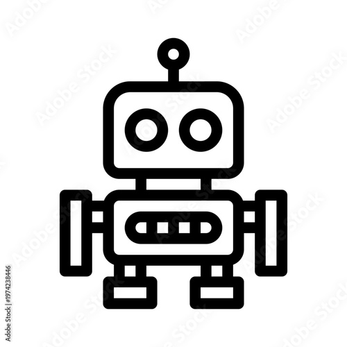 robot line icon