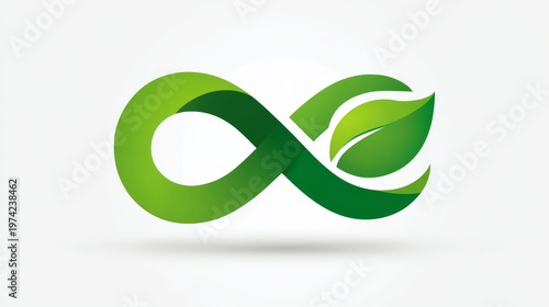 Wallpaper Mural Green infinity symbol, sustainable eco logo vector illustration  Torontodigital.ca