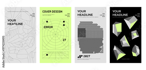 Posters with silhouette minimalistic basic figures, extraordinary graphic assets of geometrical shapes. Modern minimal print.	
