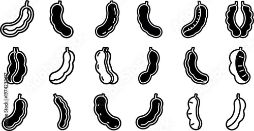 Black and white sausage sausages food meat outline