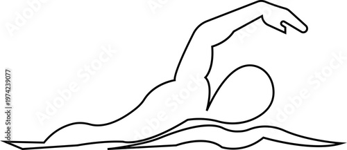 Swimming icon, swimming on water with waves symbol and hands vector icons Silhouettes, design representing swimming signs, prohibition marks and beach or pool safety guidelines. used for web page