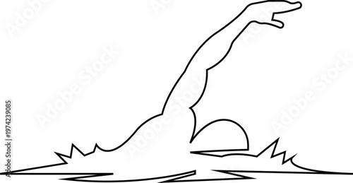 Swimming icon, swimming on water with waves symbol and hands vector icons Silhouettes, design representing swimming signs, prohibition marks and beach or pool safety guidelines. used for web page