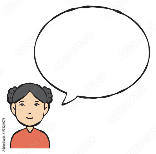フキダシ　人物・女性・外国人・国籍
Speech bubble: Person, woman, foreigner, nationality