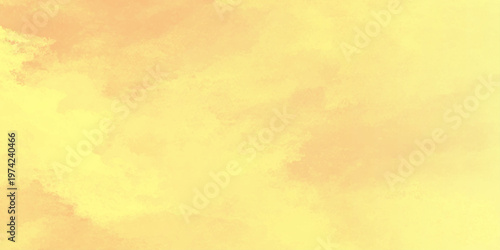Soft yellow and orange watercolor texture background with abstract clouds