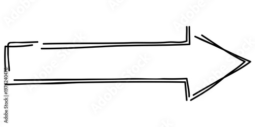 手書きの矢印のアイコン、フレーム　ベクターイラスト　枠　黒　モノクロ　白背景　透過背景　シンプル