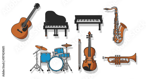 Musical instruments for orchestra performance 6.