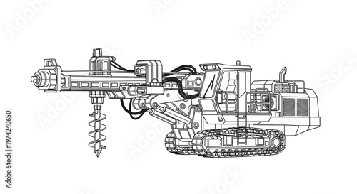 Large drilling machine with tracks.