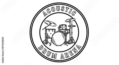 Drum set with cymbals and tom.