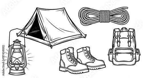 Camping gear and equipment for outdoors.