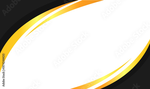 Abstract black, gold, and white curved background ideal for business cards, posters, web design, and presentations. Modern and versatile.