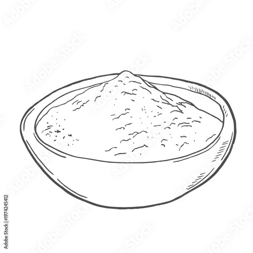 Bowl with sea salt. Spice in natural packaging. Flavoring or saline. Vintage background banner.