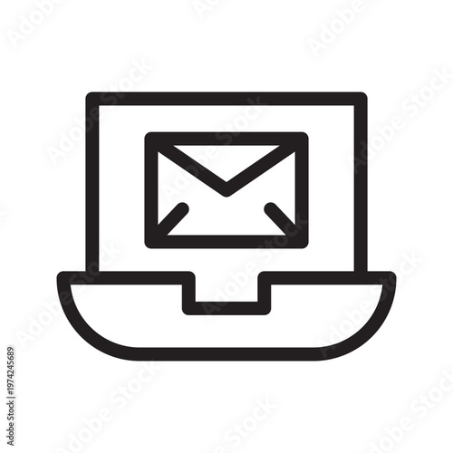 Modern online email icon digital messaging, cloud communication and internet inbox concept visual