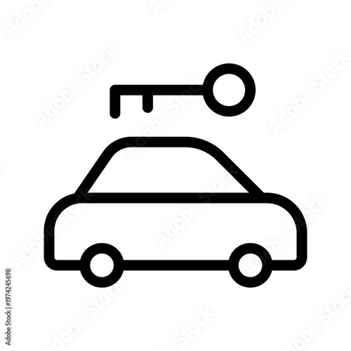 Convenient car rental icon modern vehicle hire service, travel mobility and transportation booking concept visual