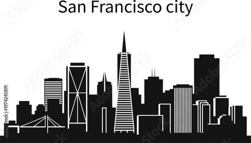 San Francisco city  silhouette vector.