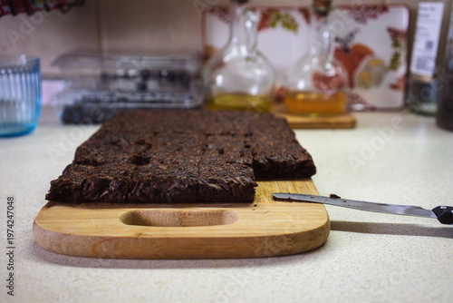 Homemade cake on the kitchen table