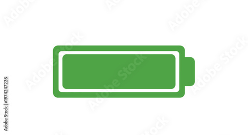 Full green battery power level icon graphic