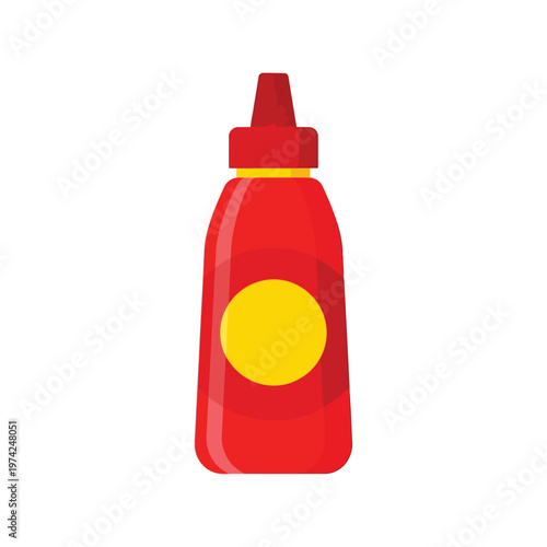 Ketchup bottle vector illustration isolated on white background for food packaging design