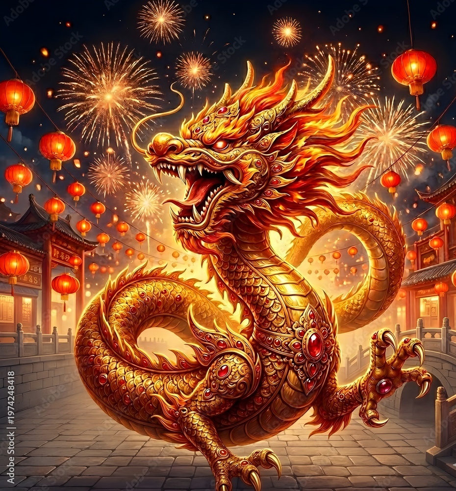 Fototapeta premium chinese new year dragon