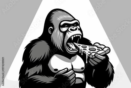 Even the king of the jungle has a taste for pizza! 🍕🐒