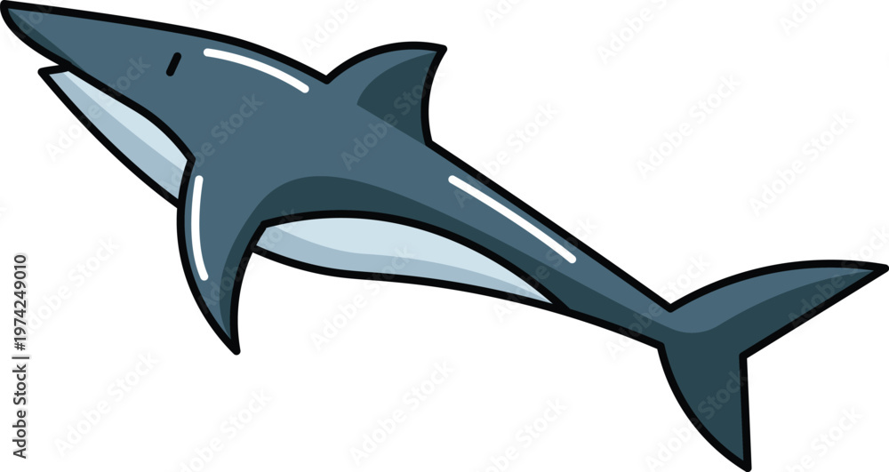 Obraz premium Design Great White Illustration Flat Icon
