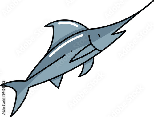 Design Swordfish Illustration Flat Icon