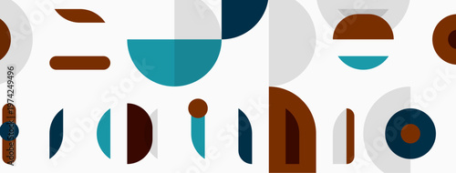 Abstract geometric shapes, muted colors, text studio present. Composition feels modern, balanced, artistic. Minimalist design.