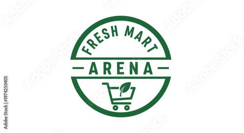 Green shopping cart logo design.