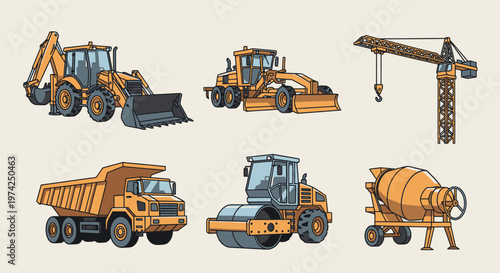 Heavy construction vehicles and machinery 5.
