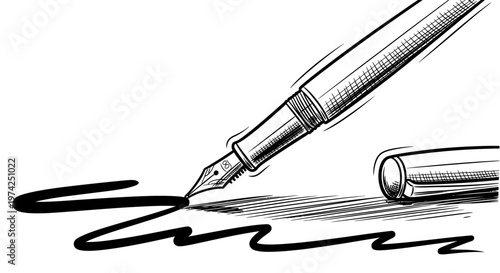 Fountain pen writing on paper.