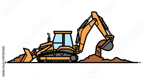 Heavy duty excavator digging machine.