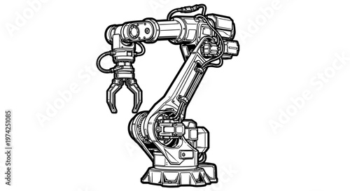 Industrial robotic arm machine technology.