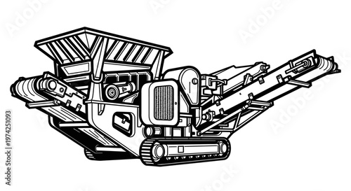 Industrial heavy machinery equipment crusher machine.