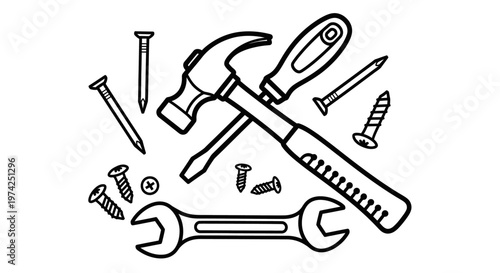 Tools and equipment for repair work.