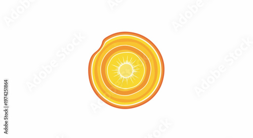 Abstract circular design with radiating sun-like center and concentric rings