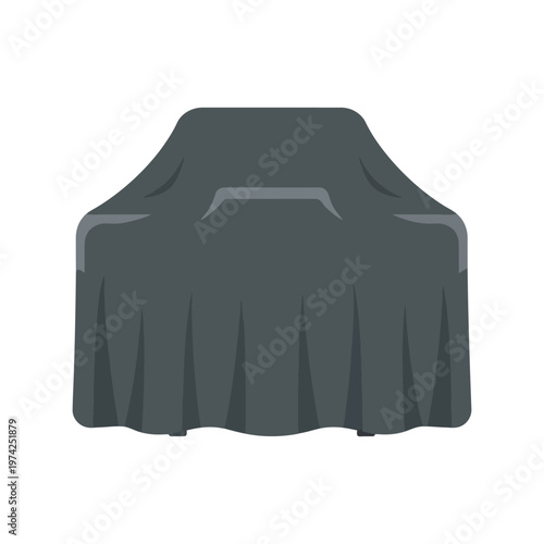 Outdoor Grill Cover Vector Illustration Isolated on White Background