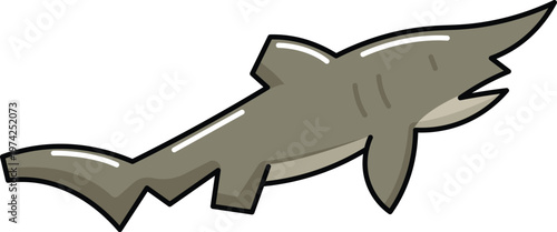 Design Goblin Shark Illustration Flat Icon
