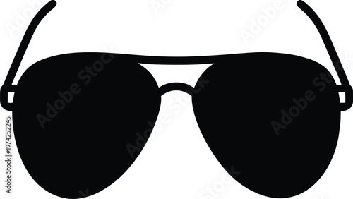 Black Aviator Sunglasses Icon Silhouette Vector