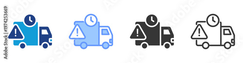 Shipping Delay icon set multiple style collection