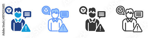 Customer Complaint icon set multiple style collection