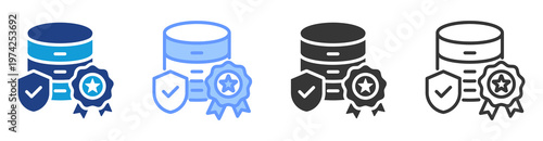 Data Quality icon set multiple style collection
