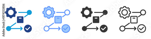 Workflow Automation icon set multiple style collection