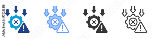 Error Reduction icon set multiple style collection