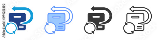 Return Processing icon set multiple style collection