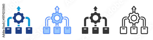 Order Consolidation icon set multiple style collection