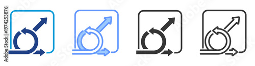 Scalable Solution icon set multiple style collection