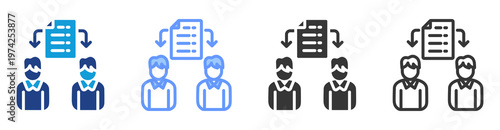 Task Delegation icon set multiple style collection