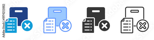 Order Cancellation icon set multiple style collection