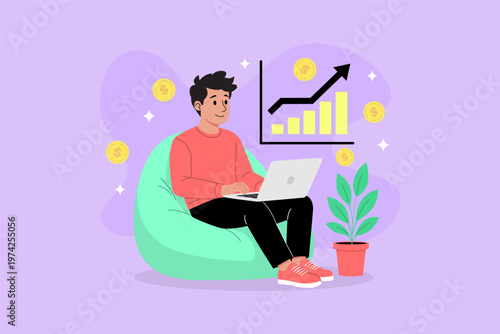 Business Profit Growth Illustration