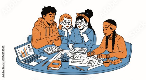 Diverse group of people working together.