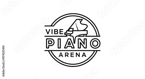 Piano logo with musical instrument 1.